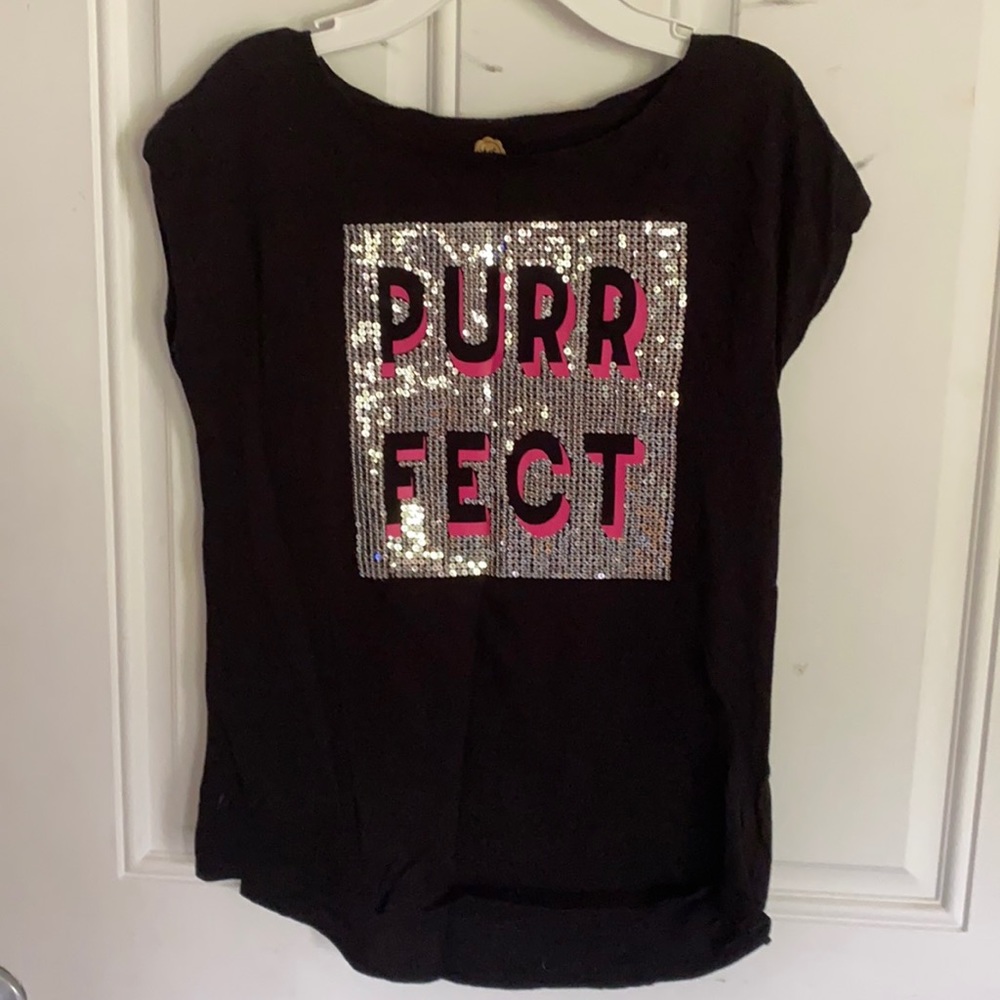 Girls Sequined Purrfect shirt size XL 16